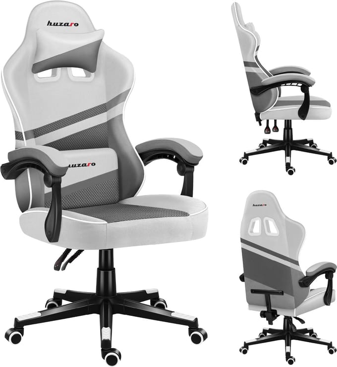 Huzaro Force 4.4 White Mesh – Ergonomische Gamingstoel met SoftFlex en Mesh Comfort