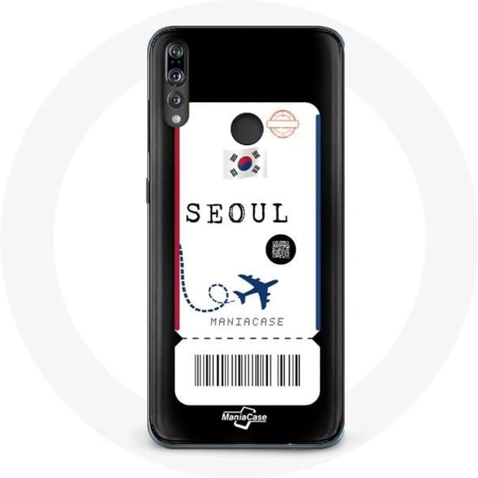 Coque pour Huawei p30 lite Billet d'avion Seoul Corée du Sud