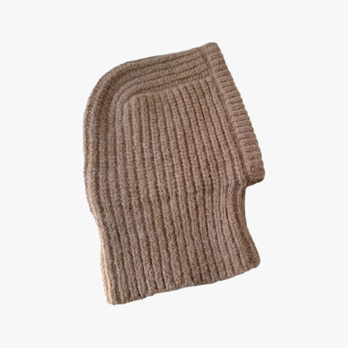 Gebreide Muts Dames Sjaal Eendelig Wintermuts Pluche Warm en Modieus Veelzijdige Gebreide Muts Adjustable kameel