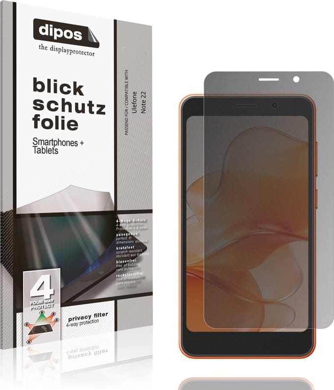 dipos – Matte Privacy Screenprotector geschikt voor Ulefone Note 22 | Anti-Spy Beschermfolie