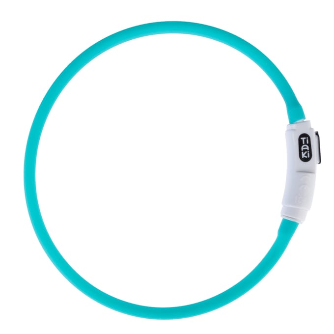 TIAKI Puppy USB LED siliconen ring lantaarn turquoise hond