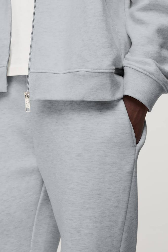 330GSM Regular Fit Split Hem Jogger | Grey Marl | Size Medium