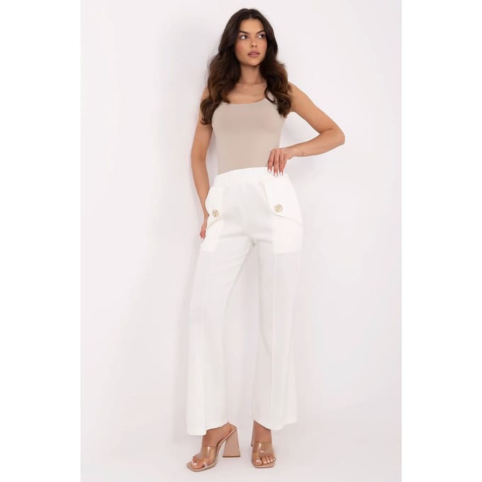 Sculpted Button Pants - Gebroken Wit - Off-white / One Size