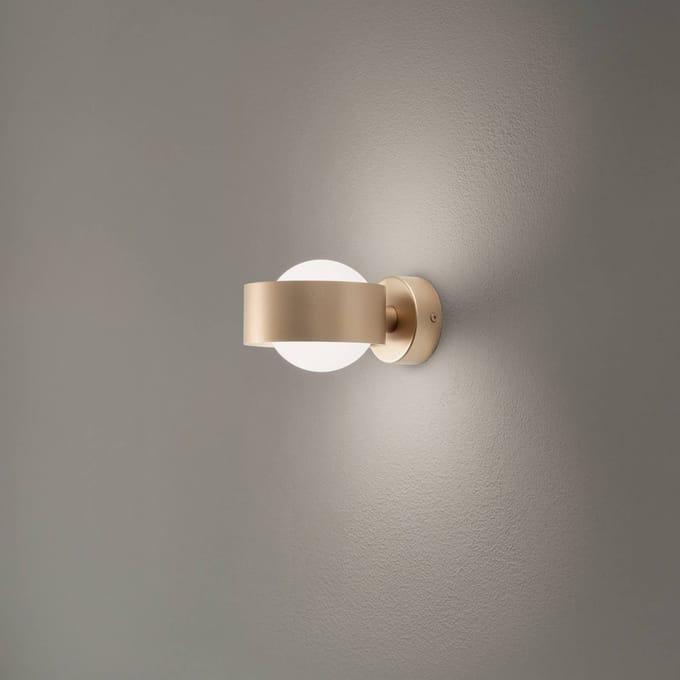 Euluna Wandlamp Mado, opaalglas/messing, 1-lamp