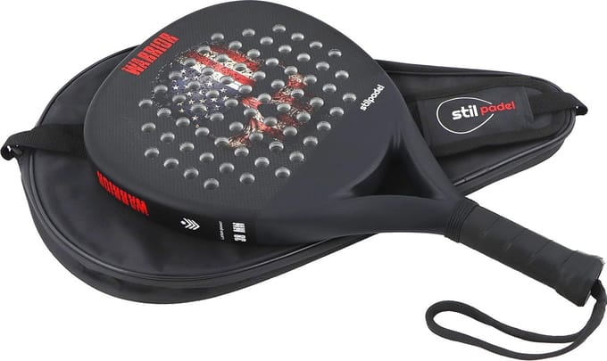 Carbon Padelracket Diamondvorm met Beschermhoes