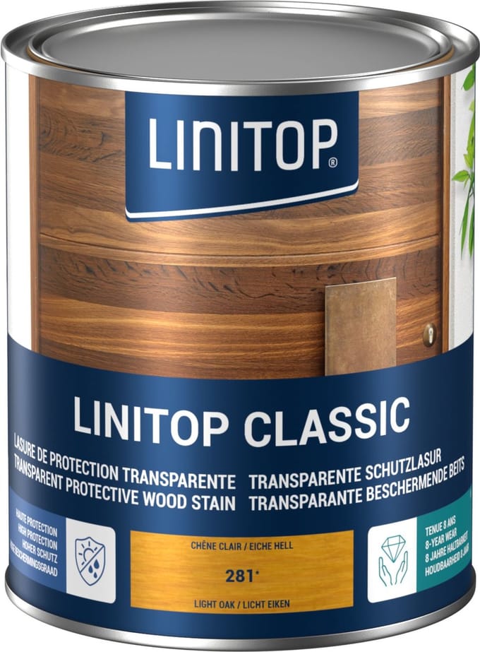 Linitop Classic  - Beits - Decoratieve beschermende beits  - Lichte eik - 281  - 1 L