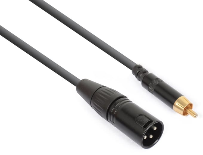 PD Connex XLR (m) - Tulp 1x RCA (m) kabel - 0,15 meter