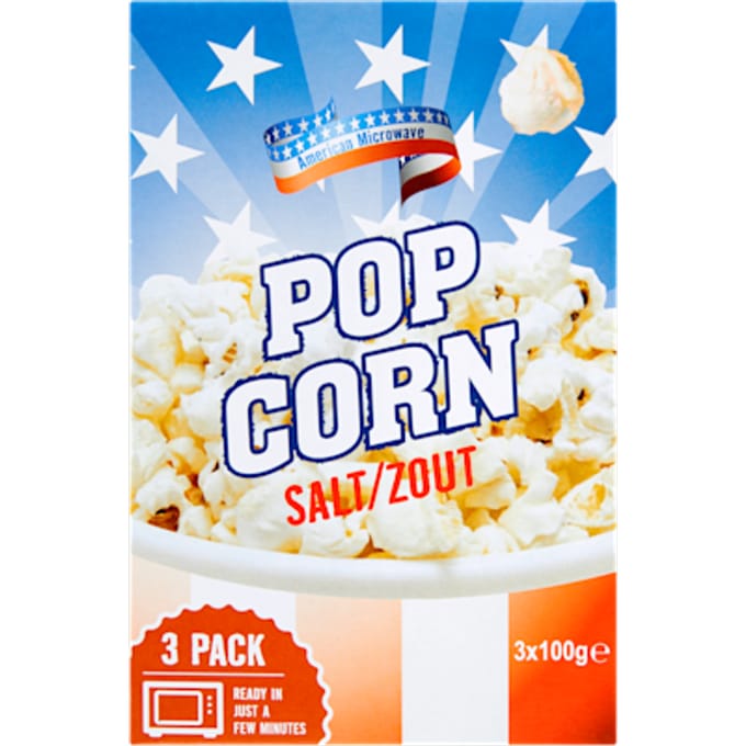 Popcorn salt / zout Pak 3 pakken x 100 gram