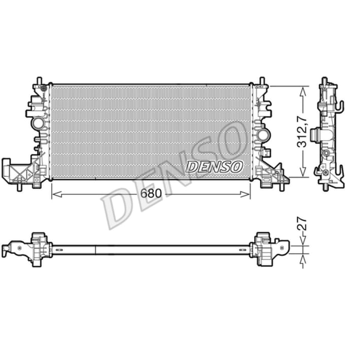 Radiator, motorkoeling DENSO DRM20118
