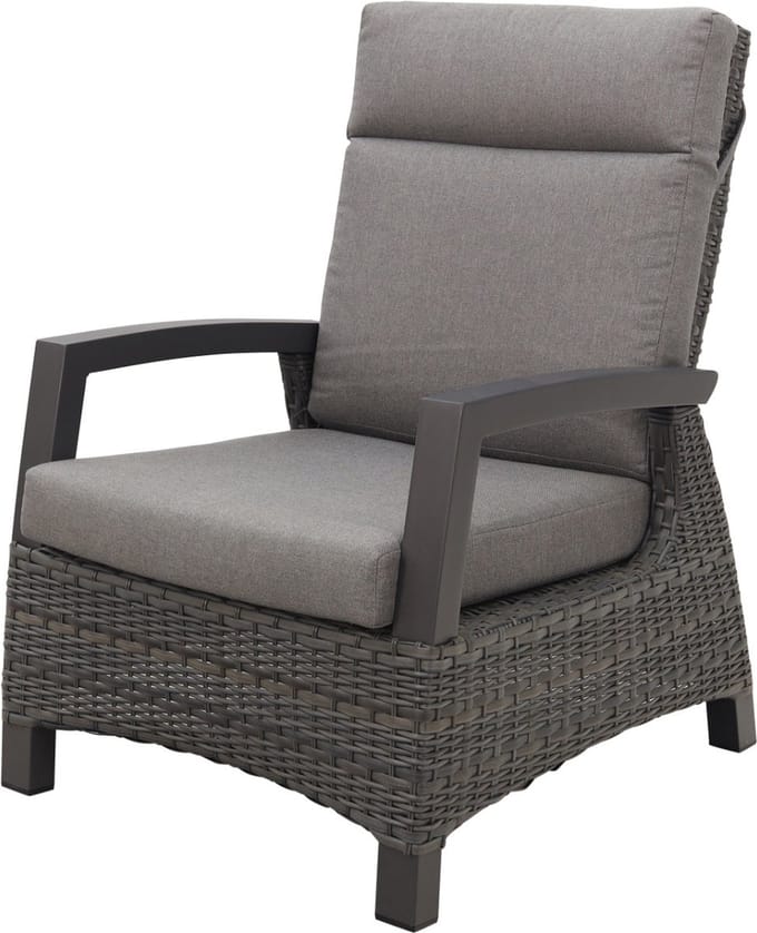 Darwin wicker verstelbare loungestoel - Antraciet