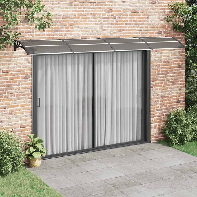 vidaXL - Deurluifel - 400x75 - cm - polycarbonaat - zwart