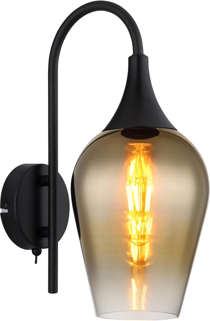 Globo - wandlamp - LAVUS - groen - glas - bedlampje - E27 - 15552W2