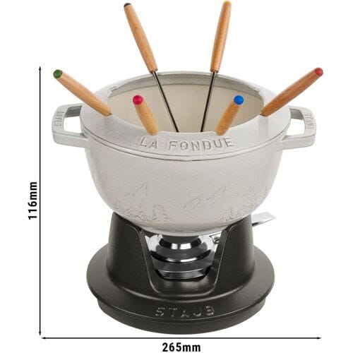 STAUB SPECIALITIES - Fondue set - Ø 200mm - Gietijzer - Witte truffel