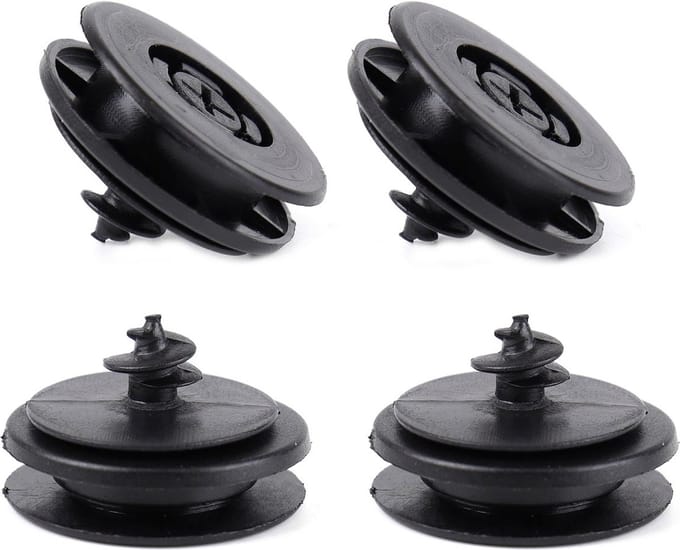 AMiO Auto Matten Stopper / Matten Vastzetten Clip Schroeven Zwart (4 sets)