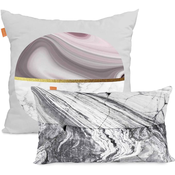 Kussenhoes Essence Marble | Blanc