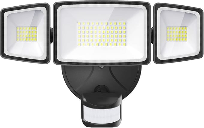 LED Schijnwerper met Bewegingsmelder voor Buiten - 55W, 5000 Lumen, Flexibele Hoeken, IP65 Waterdicht
