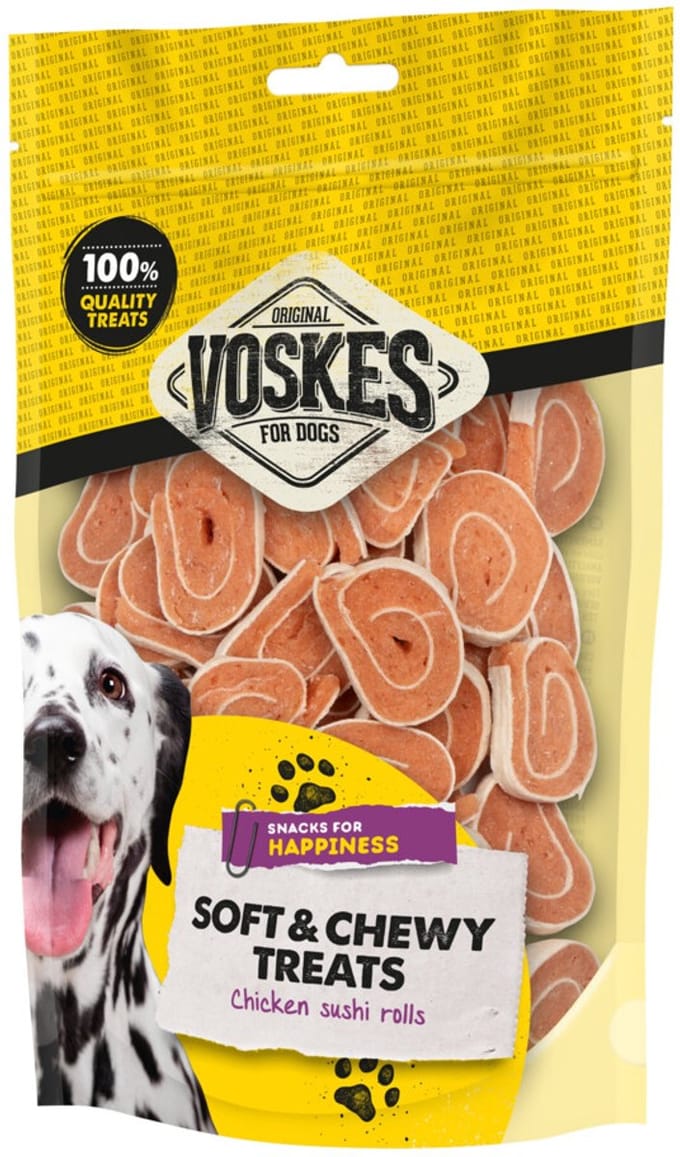 Voskes Hondensnacks Kip Sushi Rolls - 400 gr