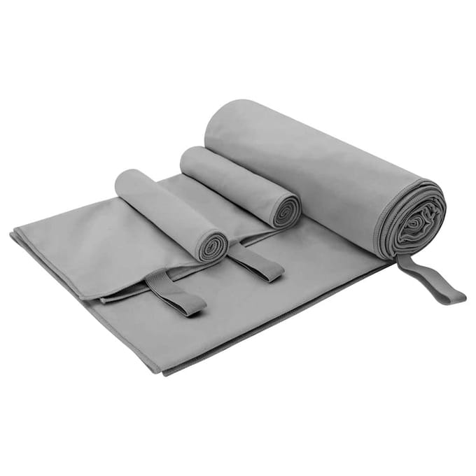 vidaXL - Sporthanddoek - Set - 3 - st - Donkergrijs - 210 - x - 100 - cm