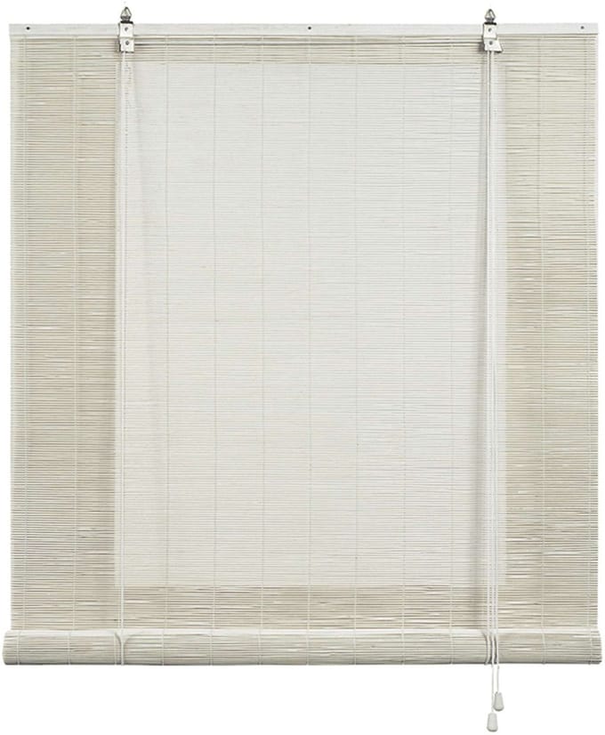 Storesdeco - Bamboe rolgordijn voor binnen en buiten - Wit, 60x175 cm