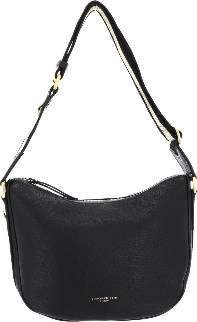 GIANNI CHIARINI Leren Schoudertas Armonica Crossbody Bag Nero Zwart