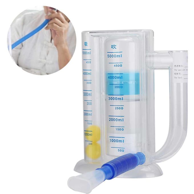 5000ml Diepe Ademhaling Volumetrische Longoefener Ademhalingsmeetsysteem Zuig- en Blaastype Single suction type gray