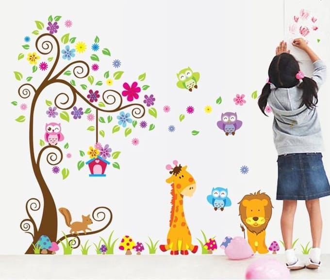 Pinehouse XXL muursticker vrolijke dieren 4