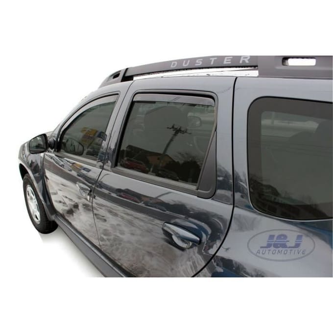 J&J AUTOMOTIVE Déflecteurs d'air pour Dacia Duster 2010-2017 4pcs Fumé Acrylique renforcé - Installation facile