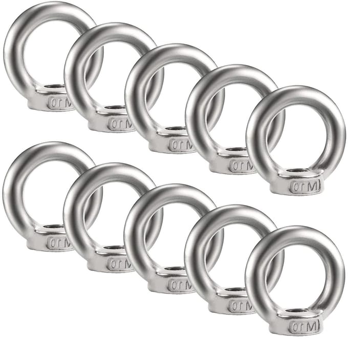 10 Stuks M10 Ringmoeren van RVS - Draadogen voor Hefaccessoires en Bevestigingselementen