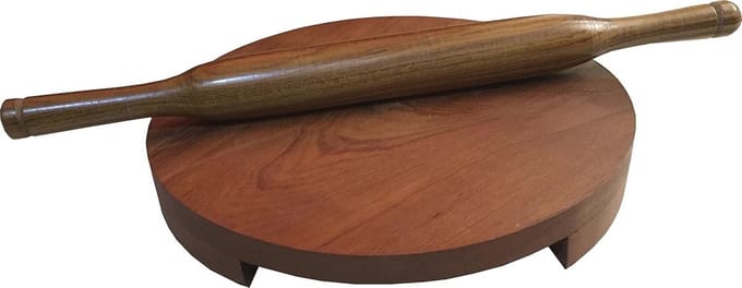 Houten Belan en Chakla Set met Deegroller voor Chappati en Roti