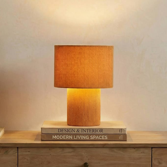 Lindby - Tafellamp - 1licht - Textiel - H: 30 cm - E27 - lichtbruin