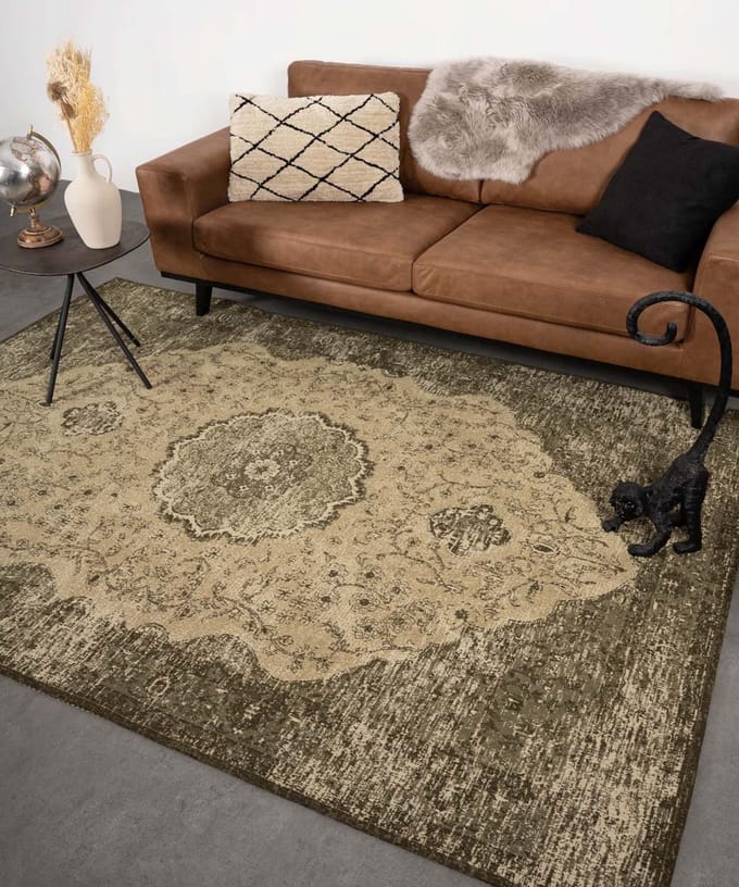 Vintage vloerkleed - Village groen 70x140