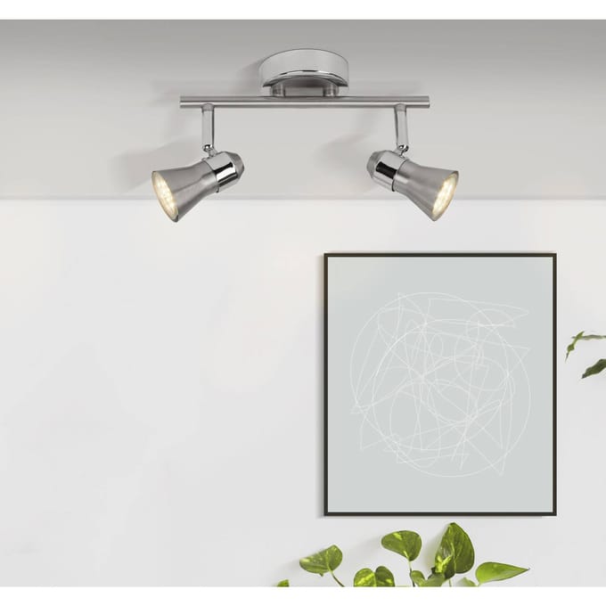 Brilliant Plafondspot Sanny, ijzer/chroom, breedte 31,5 cm, metaal