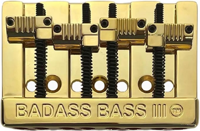 Leo Quan Badass III 4-snarige Basbrug met Gegroefde Zadels - Goud