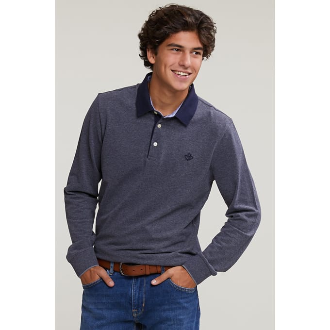 River Woods Lux Jaspe Pique Cf Ls Maat: S | Poloshirts Outlet | Heren