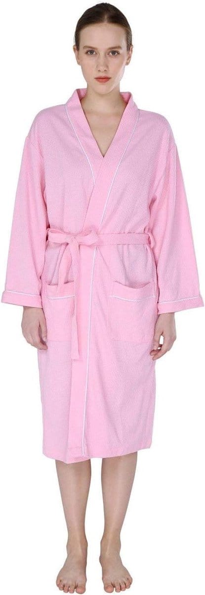 Dames Kimono - Badjas Sauna Jas - Ontspanning Thuis - Wafelprint Stijl - 40 x 30 x 1 cm