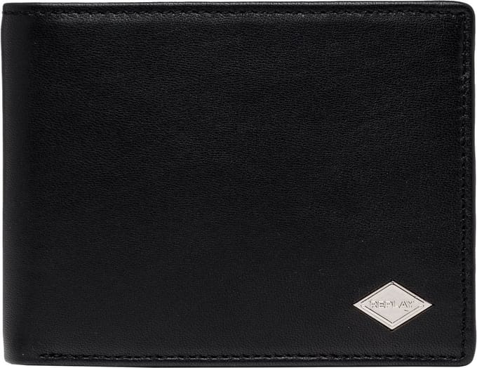 REPLAY Leren Portemonnee Flap Wallet Black Zwart