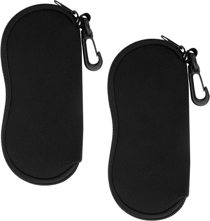 Allecto Plus - Brillenkoker Neopreen Ritssluiting Draagbaar Reizen Haken Zwart - 2 Stuks
