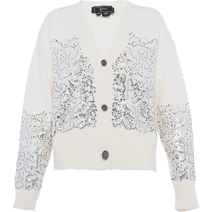 Faina Vest met pailletten Dames wolwit
