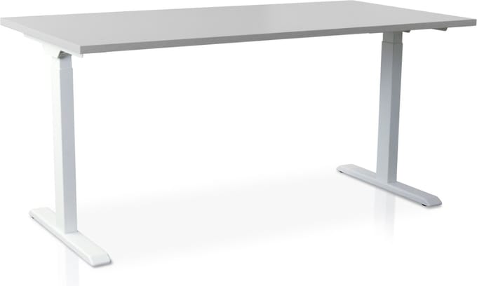Zit-sta bureau snelslinger verstelbaar - MRC FAST FLEX | 180 x 80 cm | frame wit - blad grijs