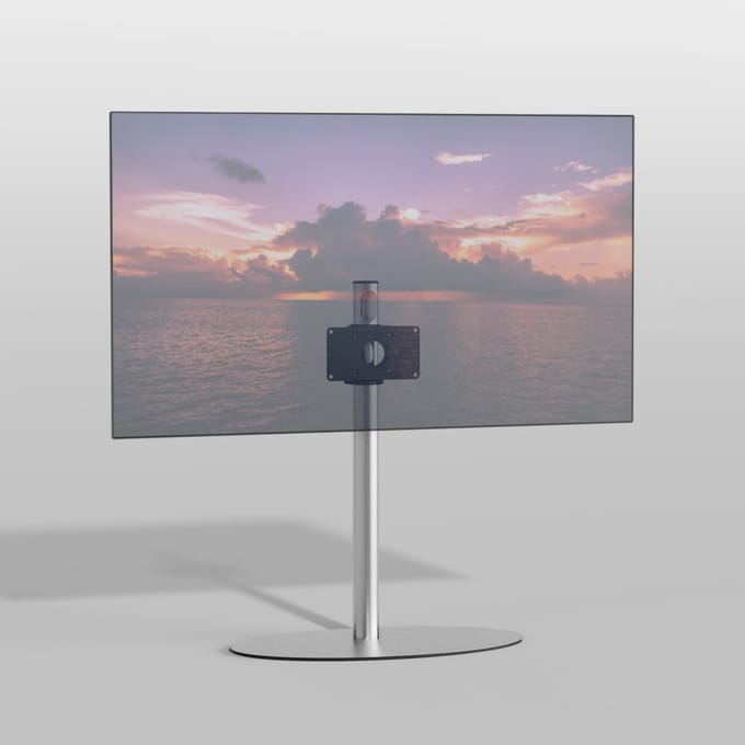 Cavus TV Vloerstatief ELLIPS 80 – geborsteld RVS - hoogte 80cm - VESA 200x100