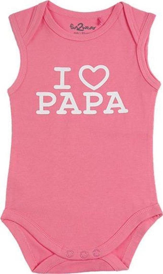 Fun2Wear Romper love papa Pink maat 68