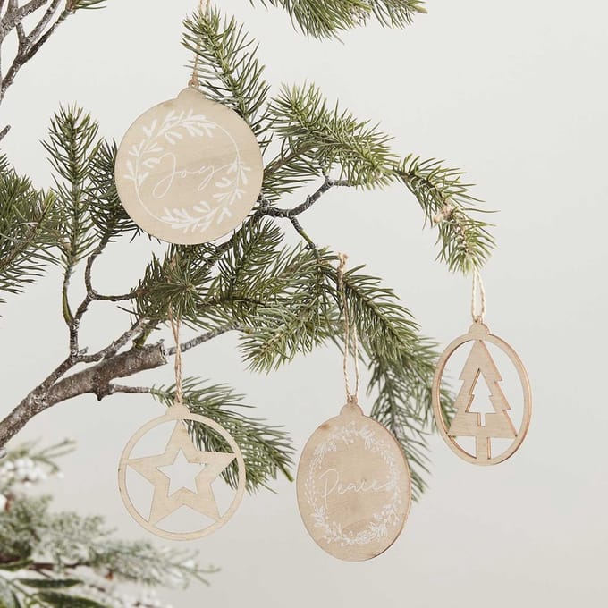 Ginger Ray - Ginger Ray - Noel - Houten kerstboomhangers (4 stuks)