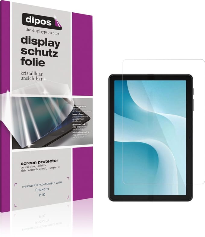 dipos – 2x Beschermfolie geschikt voor Pockam P10 | Krasbestendige & heldere Screenprotector Ultra-Thin