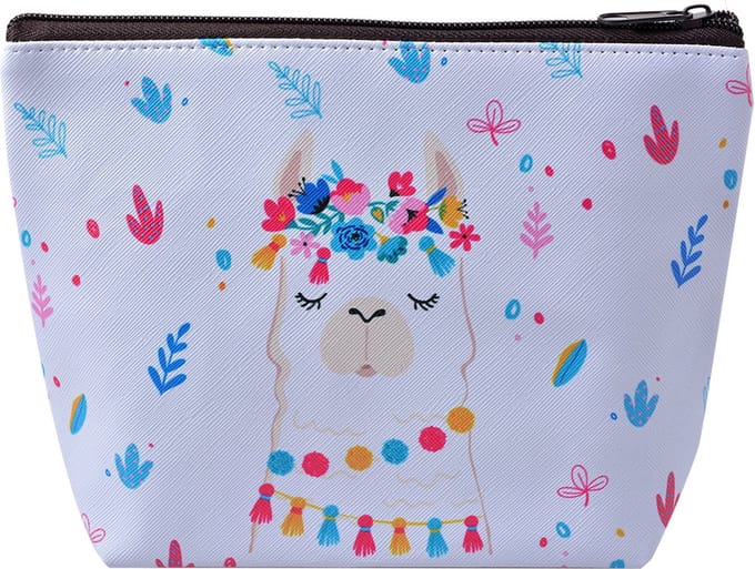 Juleeze Toilettas Dames 22x15 cm Wit Polyester lama