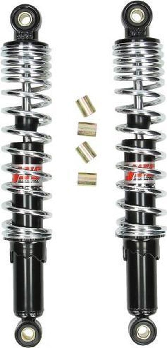 Schokbrekerset Pro-X serie Puch Maxi Tomos universeel 360mm zwart chroom Yss
