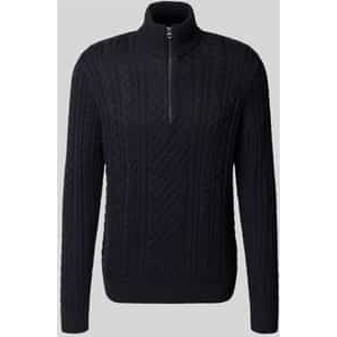 Jack & Jones Trui Jprblusean Knit Cable Half Zip Sn 12283487 Dark Navy Mannen Maat - L