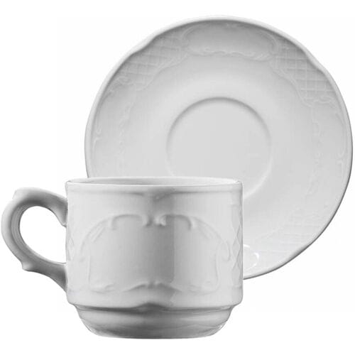 GGM Gastro (24 Stück) CLASSICO - Kaffe-/ Teetasse - 250 cc - Weiß - inkl. Untertasse Wit