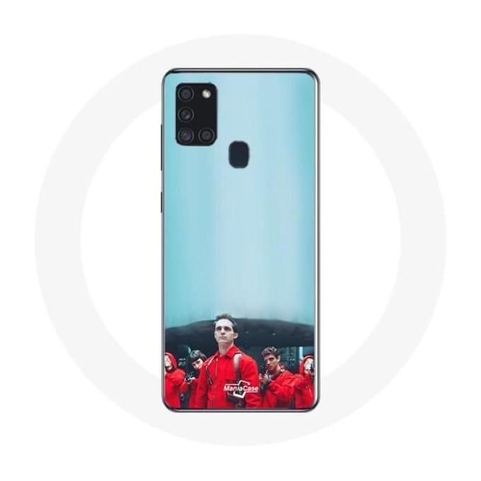 Coque - La casa de papel - Galaxy A21S - Souple - Bleu - Berlin, Rio, Tokyo bleu