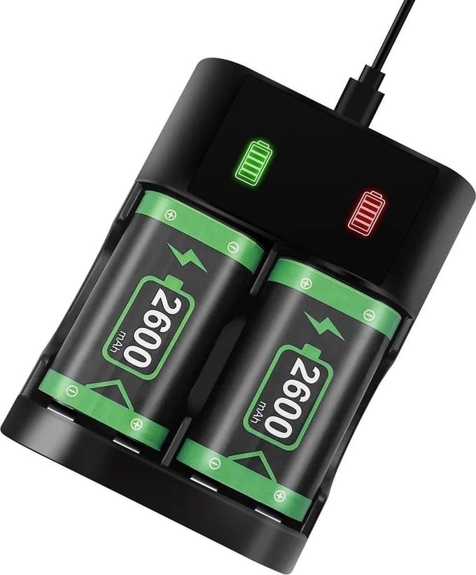 X-Box Oplaadstation - Controller Batterijen 2 stuks met oplader - Series X/S ONE X/S - Accu pack