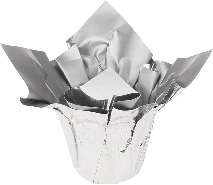 Mini plantenbak zilver geschenkverpakking Ø4,5cm H7cm 8 st, 8 Stück